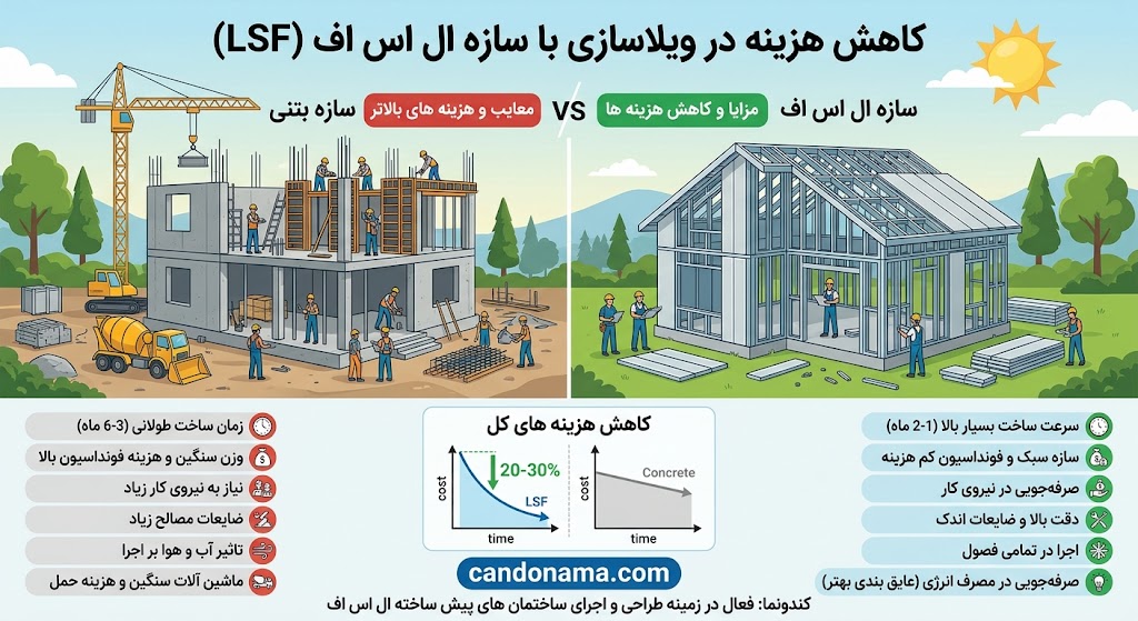 مقایسه سازه LSF با بتنی